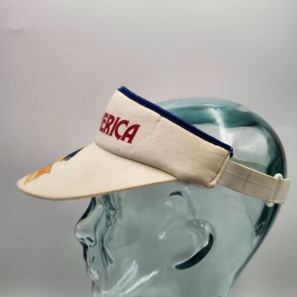 Vintage Great America Skyhawk Theme Park Visor Hat Beige Marriots Paramounts - Picture 6 of 8